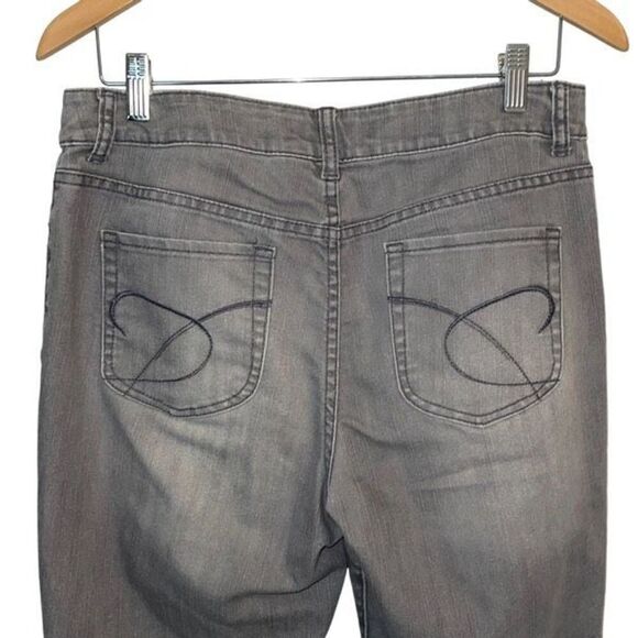 Chico's Platinum Denim Womens Ultimate Fit Stretch Bootcut Jeans Gray Sz 1 (8) - Picture 4 of 11